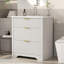 Meuble-lavabo de salle de bain cannelé, armoire autoportante de style maison de campagne avec 2 tiroirs coulissants et 1 tiroir rabattable-125772197-125772198