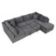 Canapé-lit modulaire surdimensionné en U de 117,3 po avec deux coussins décoratifs pour le salon, gris