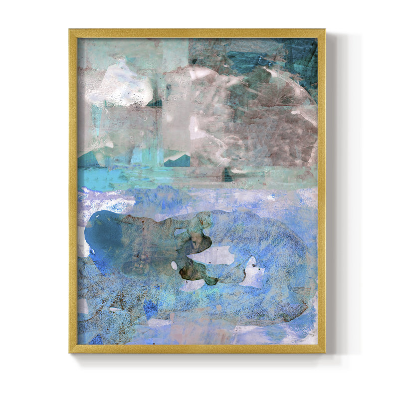 Impasto IV, reproduction encadrée - bois massif, H 10 po x l 8 po, Or