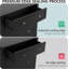 Commode haute 5 tiroirs 2 pièces, commode en bois avec poignées dorées, noir