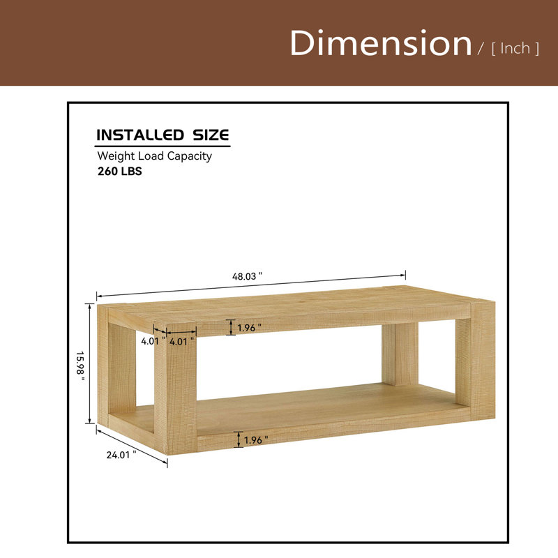 Table basse rectangulaire à 2 niveaux en MDF Modern Design