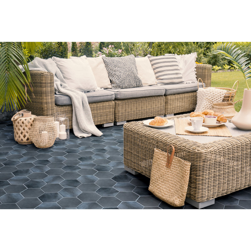 Industrial Hex 8-1/2 In. X 9-7/8 In. Porcelain Modern Look Wall & Floor Tile, Copper