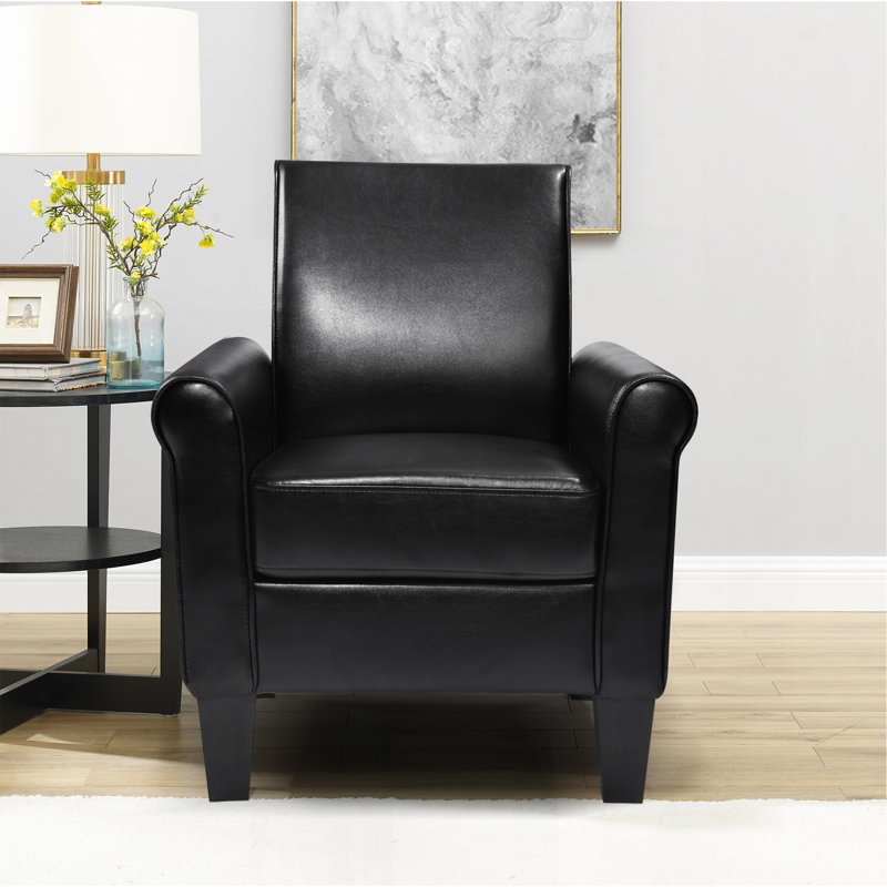 Chaises d'appoint confortables et élégantes pour une utilisation polyvalente et relaxante, Cuir PU noir