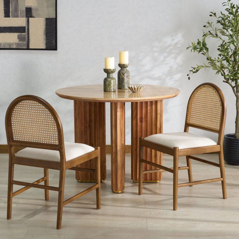 Ottavia Dining Chair, Natural, Medium Oak Boucle