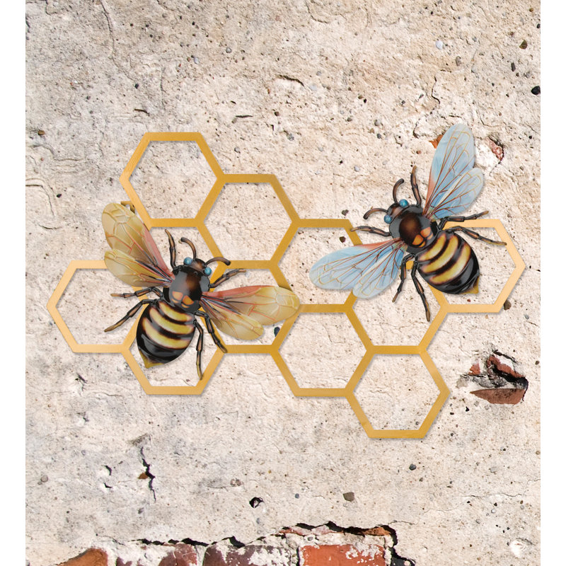 Luster Bee Wall Decor, Honeycomb