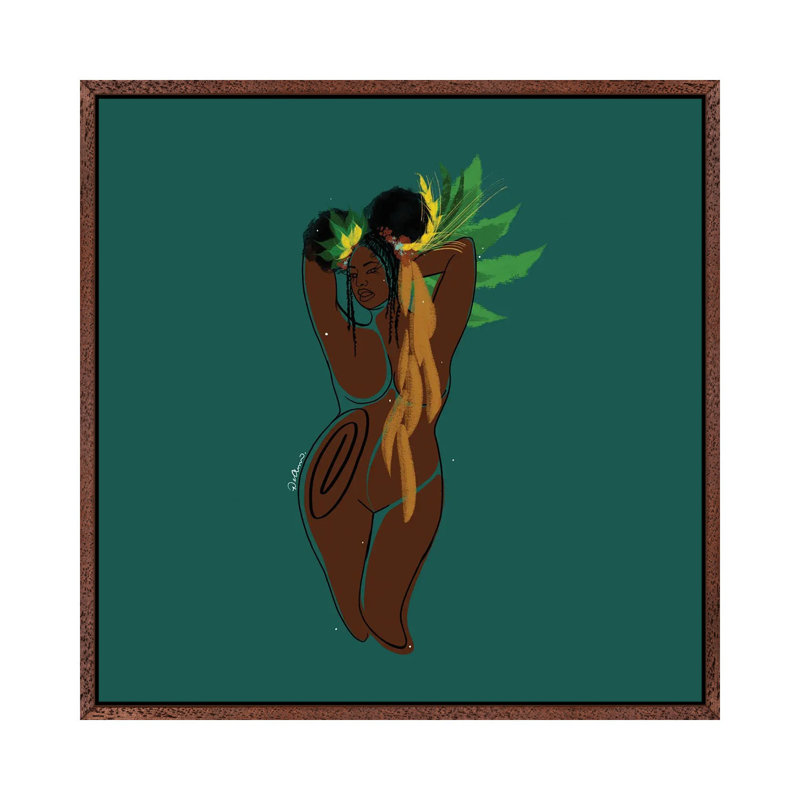 Teal by DeeLashee - Print on Canvas, Classic Brown Wood Framed, 66.04 cm H x 66.04 cm W
