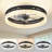 19.7 inch Low Profile Matte Black Dimmable LED Ceiling Fan Light with Remote Control for Dinning Room and Bedroom 48w-1531064298