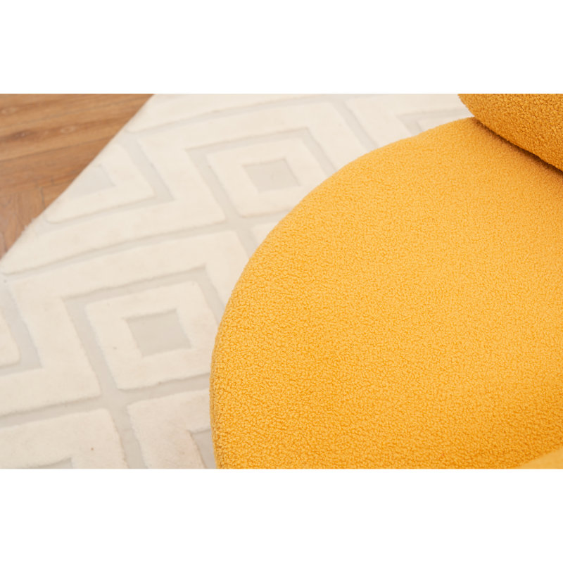 Chaise ergonomique en tissu avec fonction pivotante et rangement pratique rembourré, Jaune