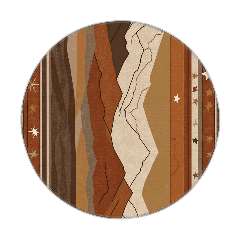Crimson Ridge Indoor And Outdoor Area Rug, Round 5'