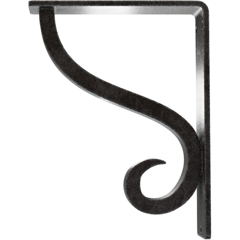 2"W  x 5 1/2"D x 8"H Ashford Triple, Wrought Iron Bracket, (Triple center brace), Antiqued Pewter, 8" H x 2" W x 5.5" D