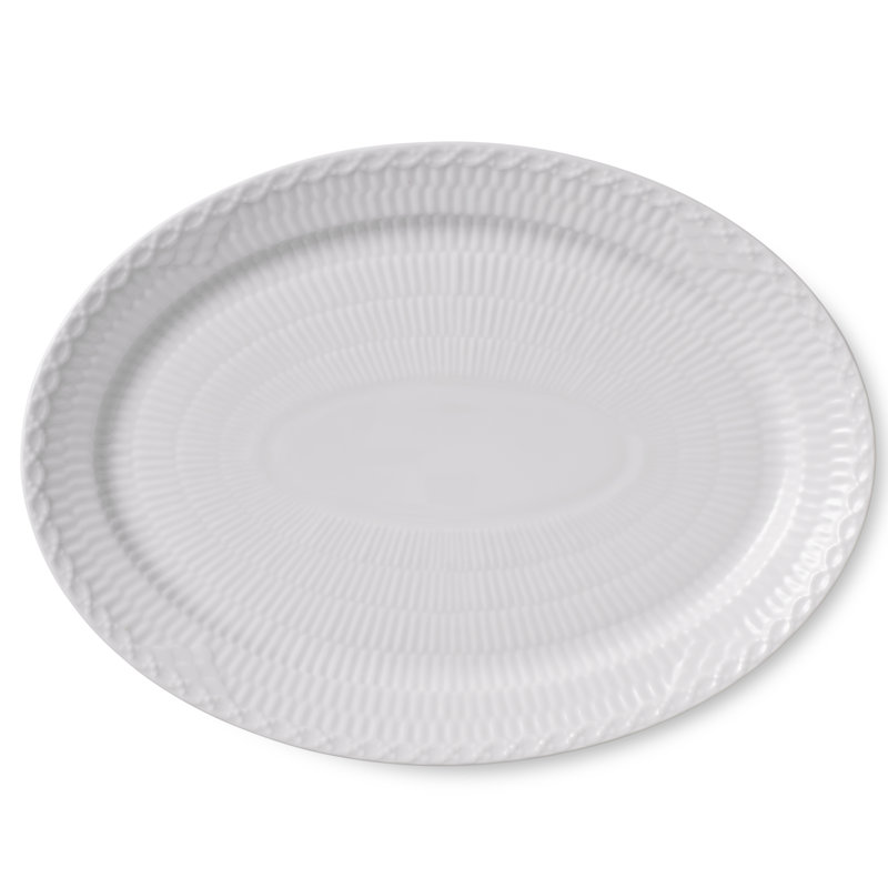 Royal Copenhagen White Fluted Half Lace Oval Platter
