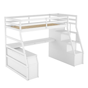 Harriet Bee Heiki Kids Twin Loft Bed with Drawers & Reviews | Wayfair