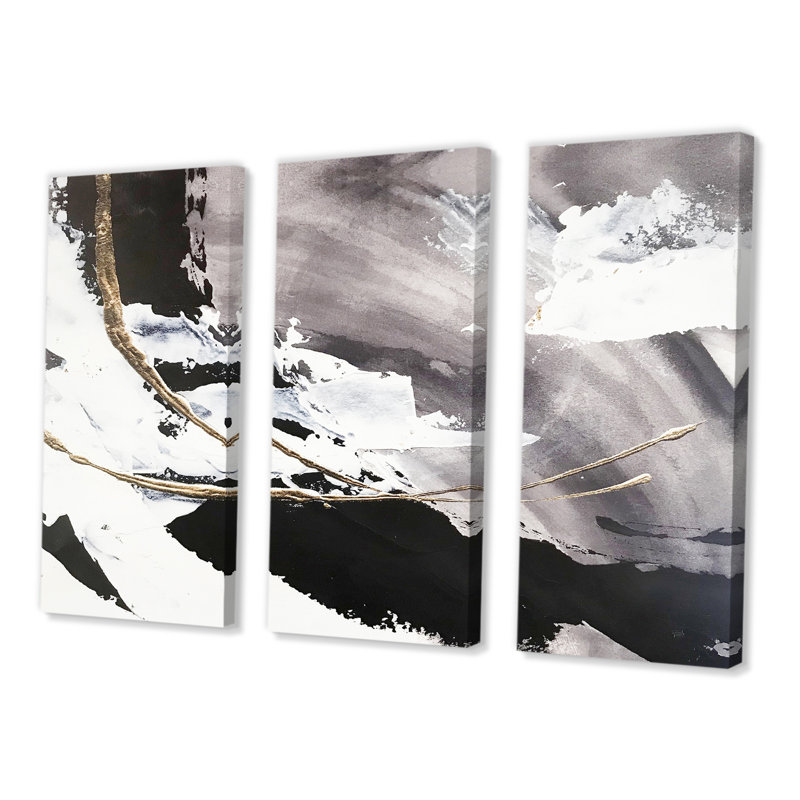 Glam Painted Arcs II - 3 pièces, reproduction d'art sur toile tendue, H 40 po x l 60 po x P 1 po