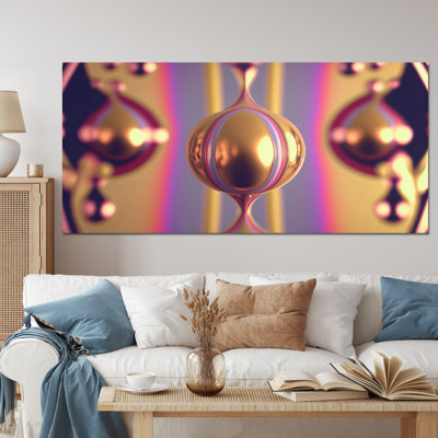 Globe infini rose et doré - reproduction sur toile
