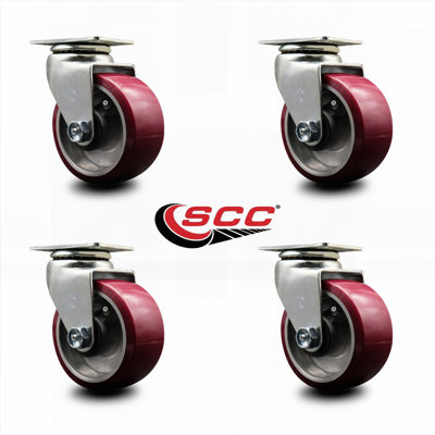 Poly on Aluminum Caster with Roller Bearings