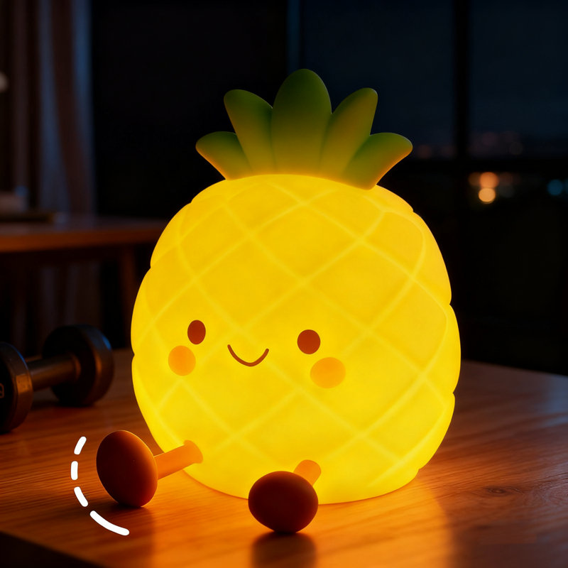 Veilleuse ananas pour enfants, lampe de chevet mignonne en silicone avec lumière douce à intensité variable à 3 niveaux, veilleuse de chambre de bébé pour tout-petit, cadeau de décoration pour chambre d'enfant