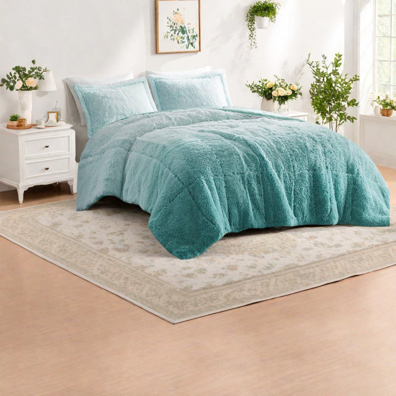 Ensembles de literie très grand confortable, fausse fourrure de polyester ombrée, confort moderne