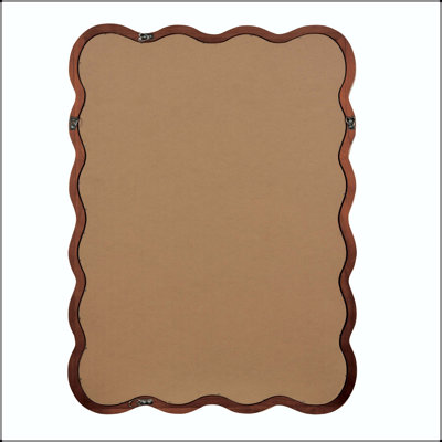 Wavy Rectangle Solid Wood Mirror in Black Walnut (30x40)