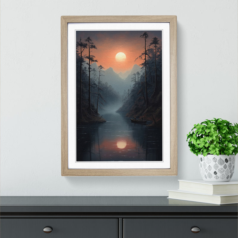 Lake Tachisme - Framed Print, Oak Framed, 46cm H x 34cm W x 2" D