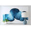 Rubans abstraits, art mural acrylique sur toile encadrée bleue