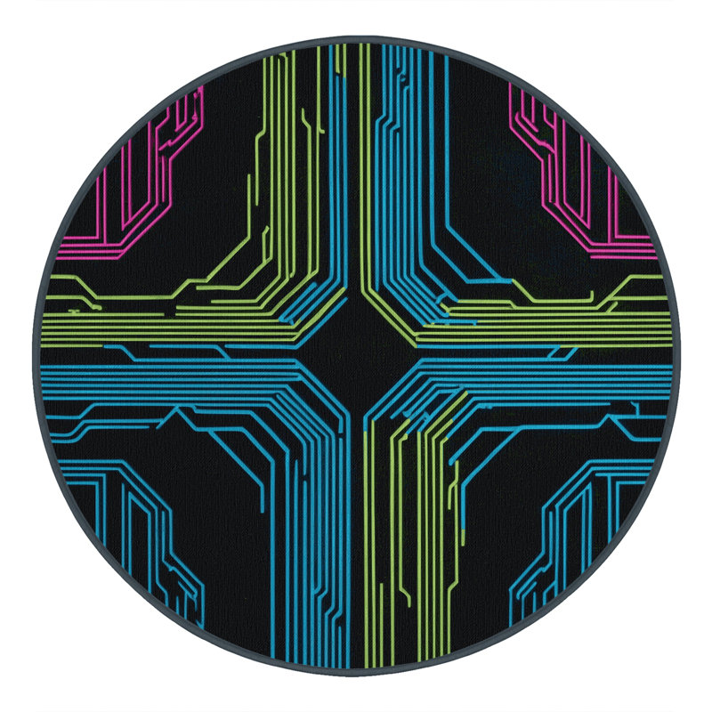 Digital Flicker Rug, Round 5'