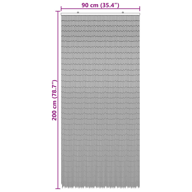 Rideau de porte multicolore vidaXL 78,74 x 39,37 po vidaXL, Sakura, 39,37 po x 78,74 po