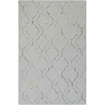 Tapis gris clair en laine tissé à la main Freudenburg