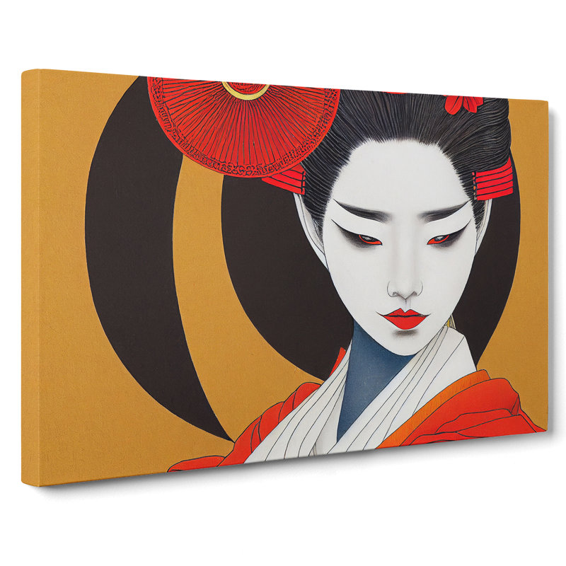Loving Geisha - Wrapped Canvas, 50cm H x 76cm W x 3cm D
