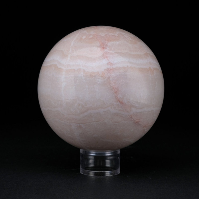 Véritable sphère onyx rose polie véritable du Mexique