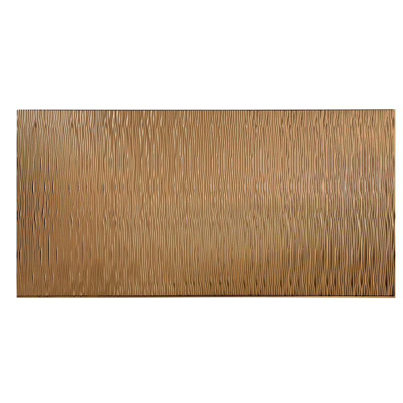 Panneau mural décoratif vertical à motif de vagues en vinyle 4 pi x 8 pi FASÄDE, Cuivre poli