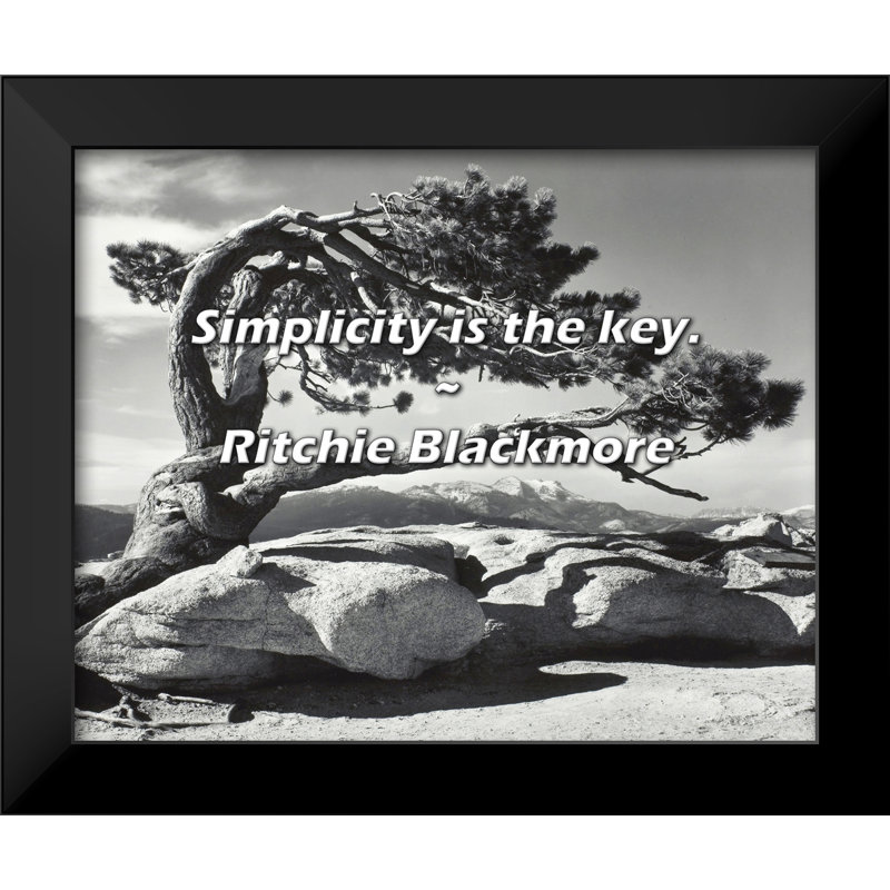 Ritchie Blackmore Quote: Simplicity is the key.