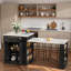 Îlot de cuisine 80,7 po avec table extensible, table de salle à manger avec tiroirs et armoire à double porte-716500441