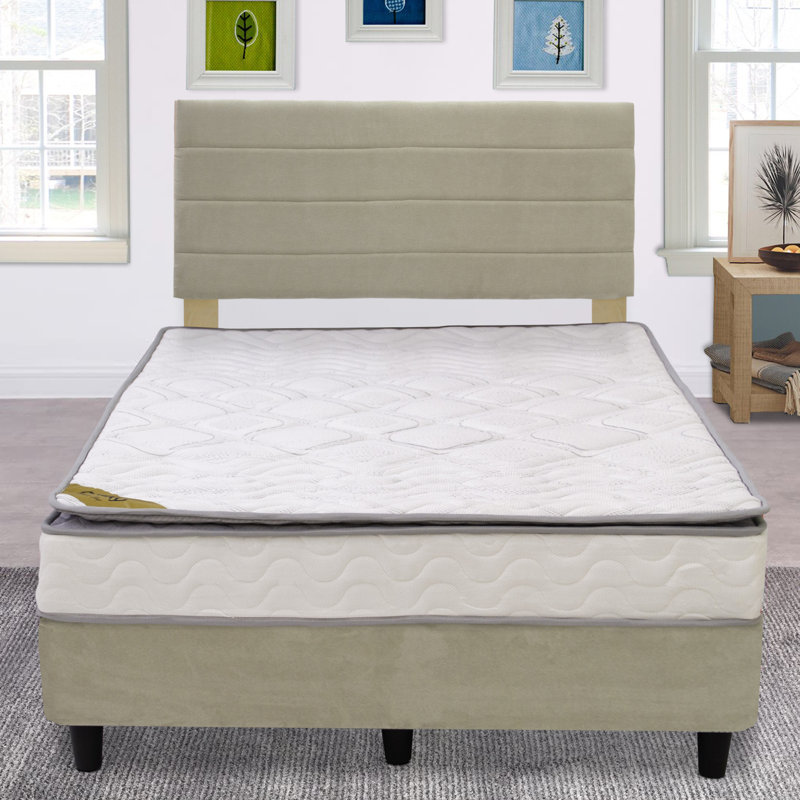 Lit plateforme tapissier Tibbie, Beige, Simple