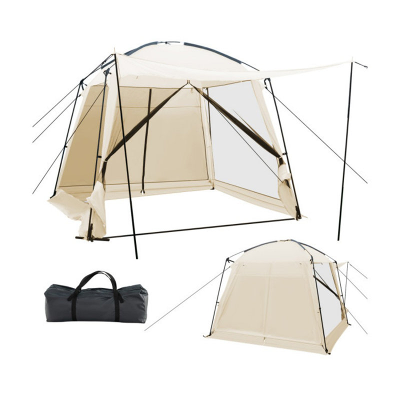 Tente de camping en forme de dôme pour 6 à 8 personnes avec sac de transport à parois latérales en filet