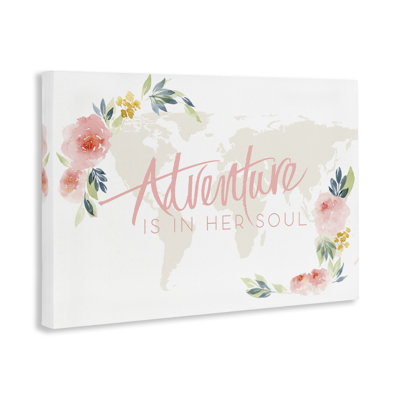"Floral Girl's Adventure", art mural sur toile par Lucille Price