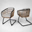 Chaises de salle à manger en osier Bconvir avec structure en métal