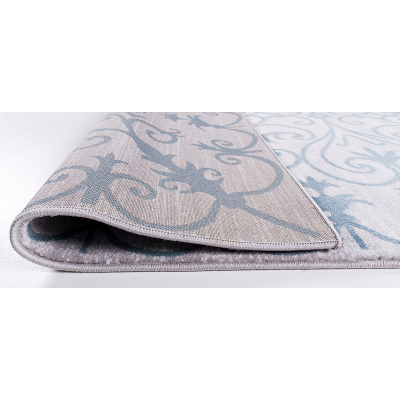 Tapis gris / bleu, Rectangle 5 pi 3 po x 7 pi 7 po