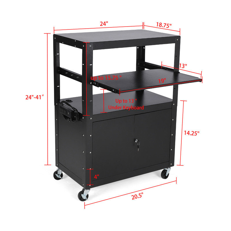 61cm H x 61cm W AV Cart