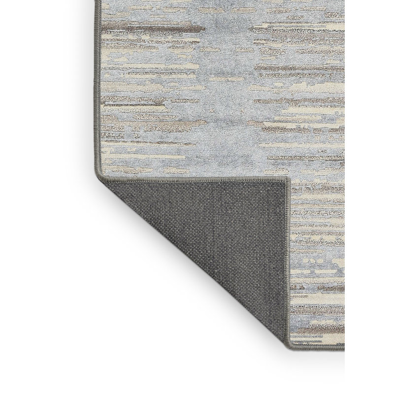 Tapis contemporain gris / beige, Rectangle 2 pi x 5 pi
