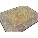 Distressed Homage Hand Knotted Wool Geometric Area Rug