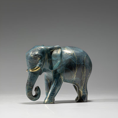 Sculpture artistique éléphant en laiton - Symbole de la fortune et de l'harmonie