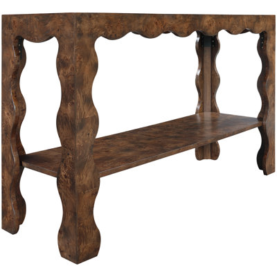 Vassa Burl Veneer Console Table