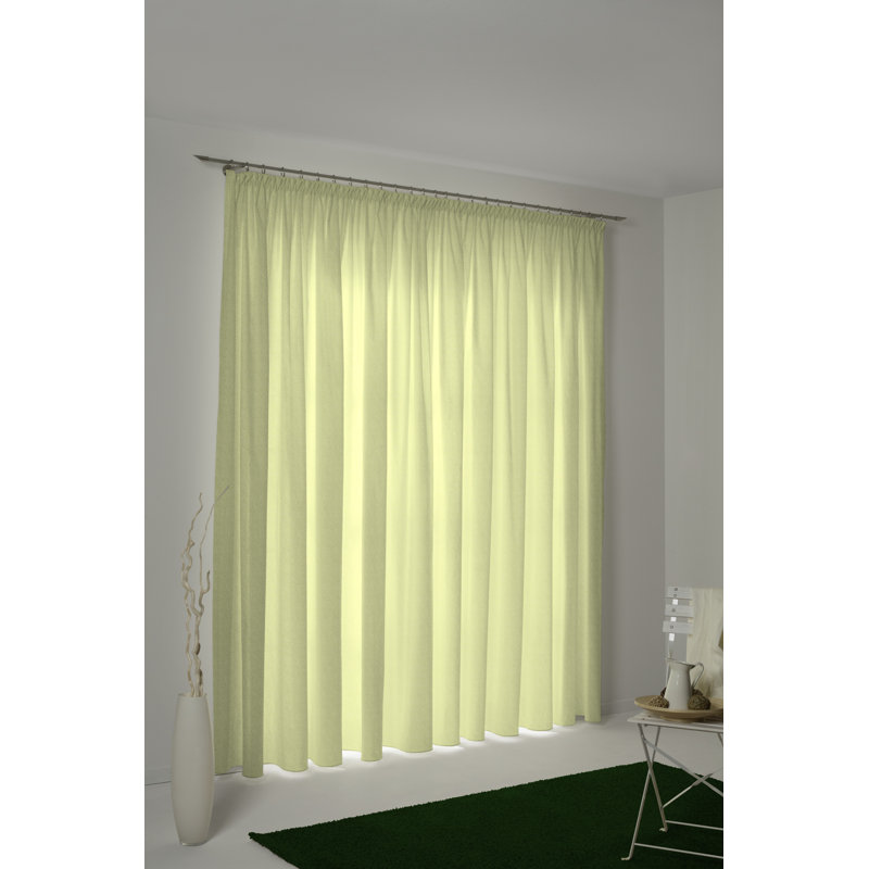 Salguero Pencil Pleat Opaque Curtain, Green, 145cm Width x 245cm Drop