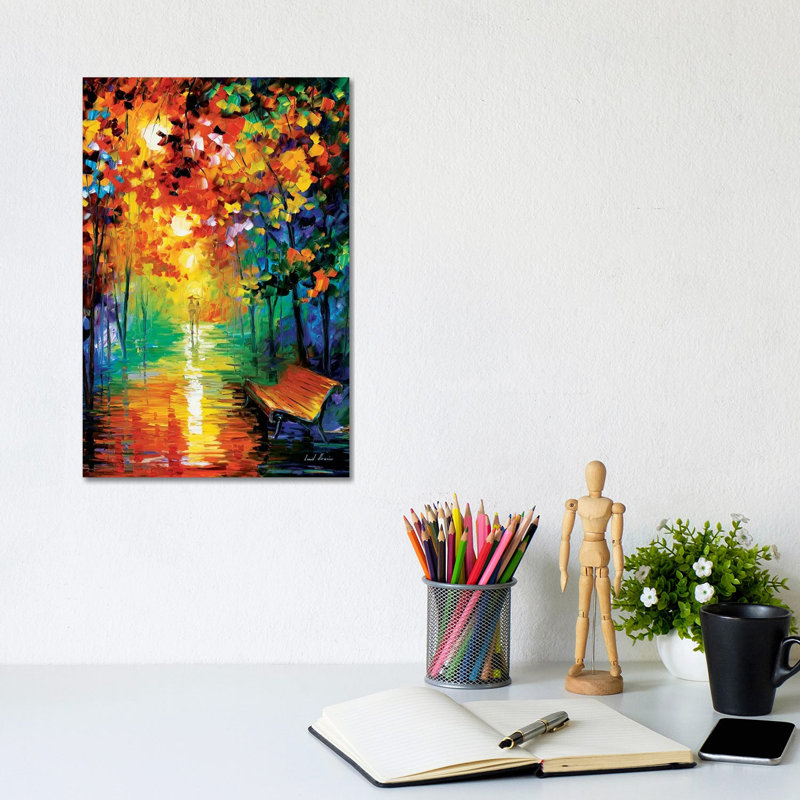 Misty Park II by Leonid Afremov - Painting on Canvas, 20.32 cm H x 30.48 cm W, Wrapped Canvas
