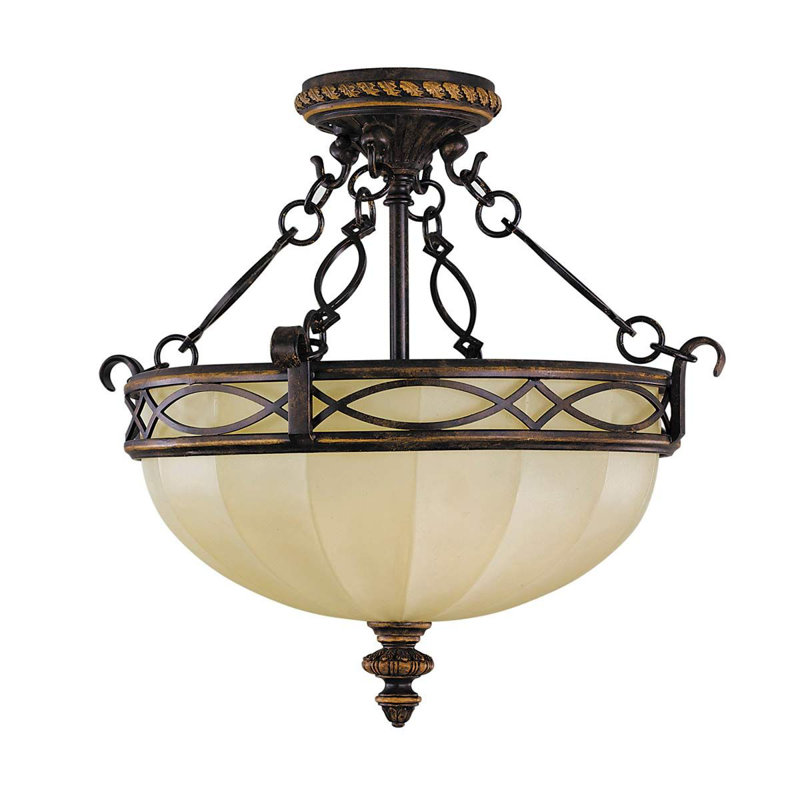 Pritzker Glass Semi Flush Mount