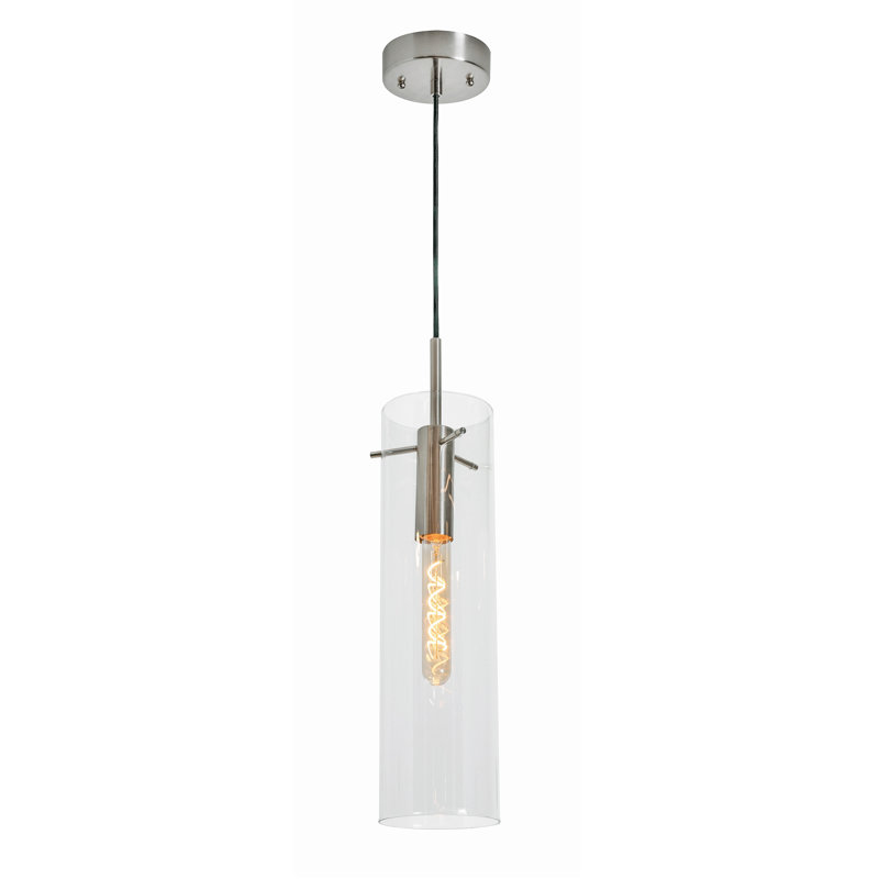 Luminaire suspendu 1 lumière Guglielmo, Nickel satiné