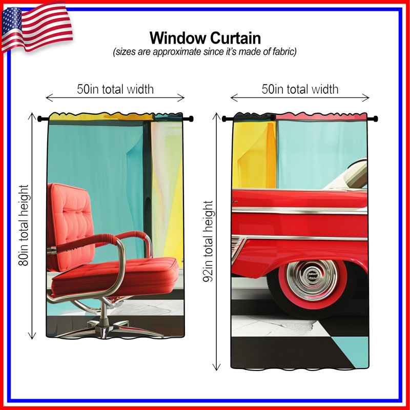 Rideaux de fenêtre de voiture, voilages de transport et voilages - 1 panneau, Transparent, 50 po x 80 po - 1 panneau