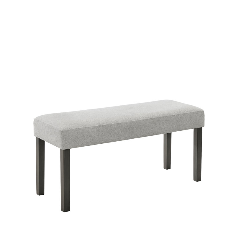 Dunsizer Light Gray Fabric Upholstered 40" Bench With Dark Gray Wood Frame – Modern Entryway & Bedroom Seating