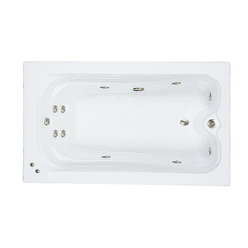 60" L X 42" W Alcove Combination Acrylic Bathtub With Removable Acrylic Skirt in White, Right