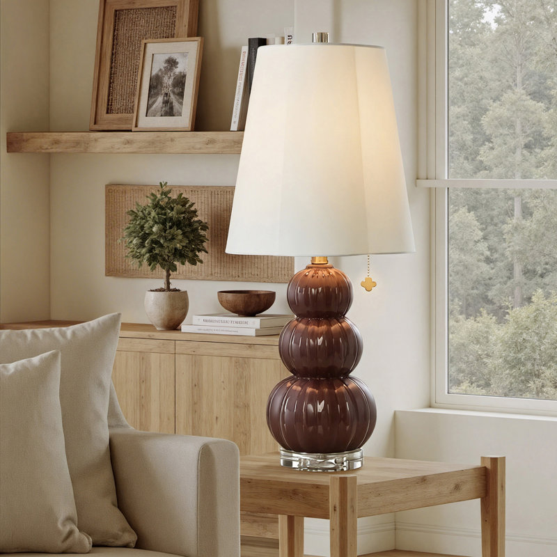 Tamara Day for Stylecraft Ophelia Small Table Lamp, Burgandy